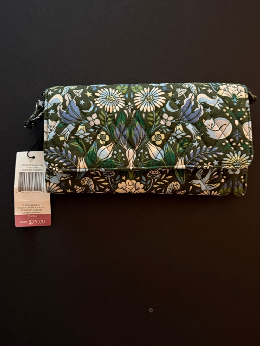 Vera Bradley Wallet Crossbody Clutch Enchanted Woodland NWT
